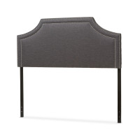 Baxton Studio BBT6566-Dark Grey-King HB Avignon Upholstered King Size Headboard